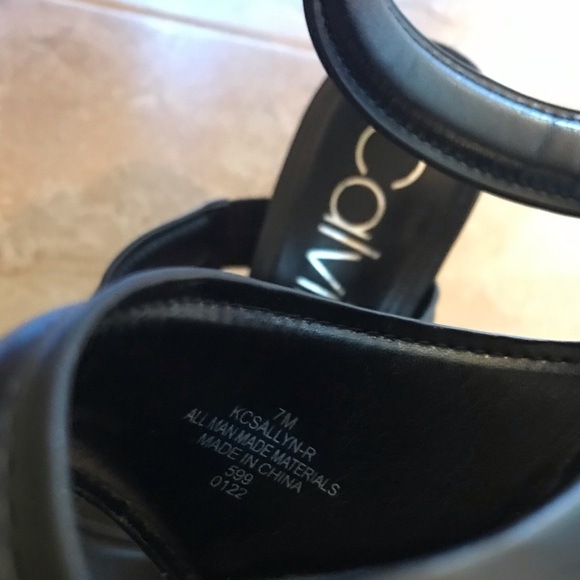 *Calvin Klein* Black Strap Heeled Sandal Pumps (Size 7M) - Picture 13 of 14